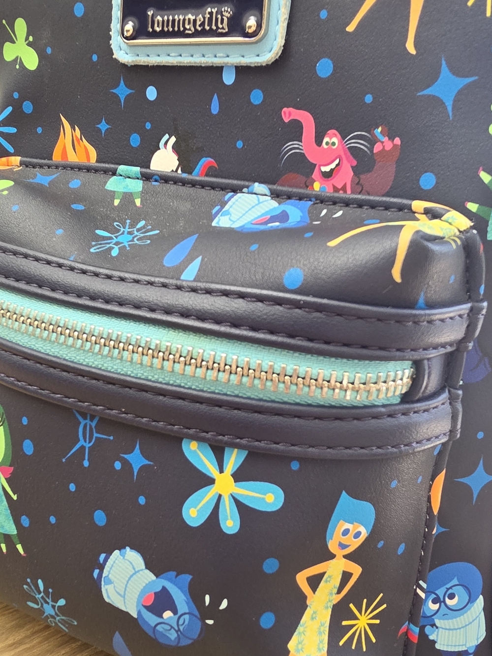 Disney Parks Loungefly Black 'Inside Out' Mini Backpack Joy Sadness Bingbong - Picture 5 of 8